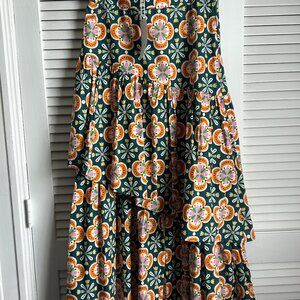 Sincerely Ours Size L NWT ruffled layered Maxi long skirt